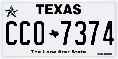 TX license plate CCO7374