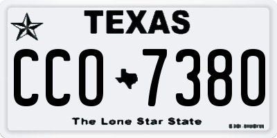 TX license plate CCO7380