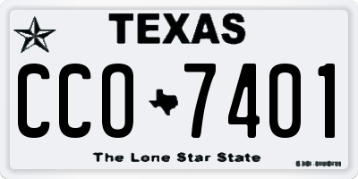 TX license plate CCO7401