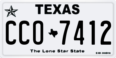 TX license plate CCO7412