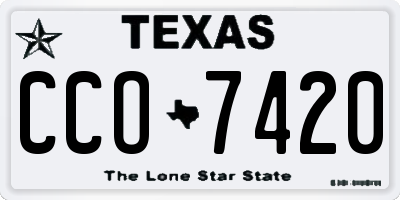 TX license plate CCO7420