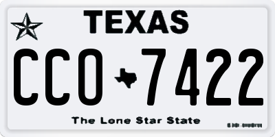 TX license plate CCO7422