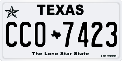 TX license plate CCO7423