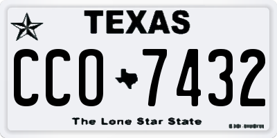 TX license plate CCO7432