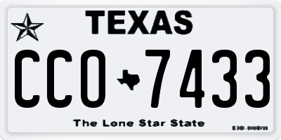 TX license plate CCO7433