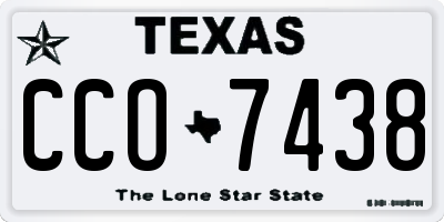 TX license plate CCO7438