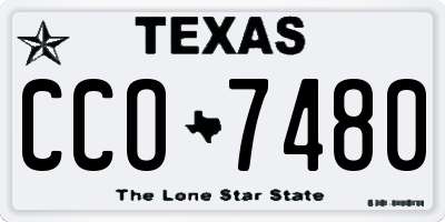 TX license plate CCO7480