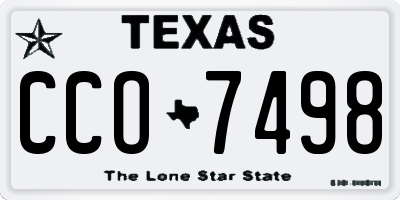 TX license plate CCO7498
