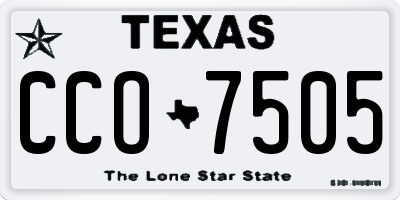 TX license plate CCO7505