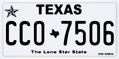 TX license plate CCO7506
