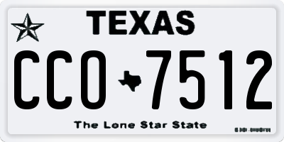 TX license plate CCO7512