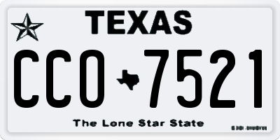 TX license plate CCO7521