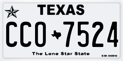 TX license plate CCO7524