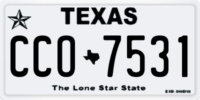 TX license plate CCO7531