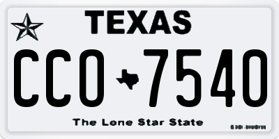 TX license plate CCO7540