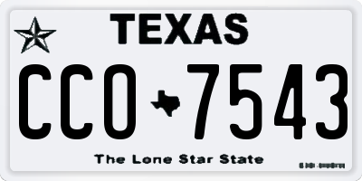TX license plate CCO7543