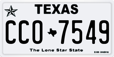 TX license plate CCO7549