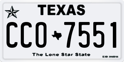 TX license plate CCO7551