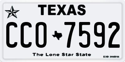 TX license plate CCO7592