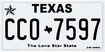 TX license plate CCO7597