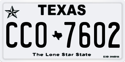 TX license plate CCO7602
