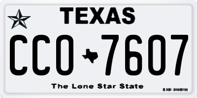 TX license plate CCO7607