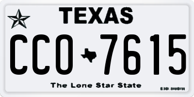 TX license plate CCO7615