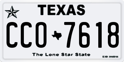 TX license plate CCO7618