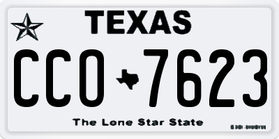 TX license plate CCO7623