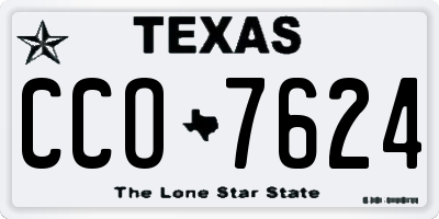 TX license plate CCO7624