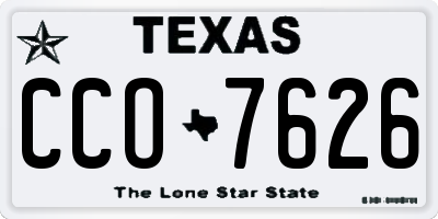 TX license plate CCO7626