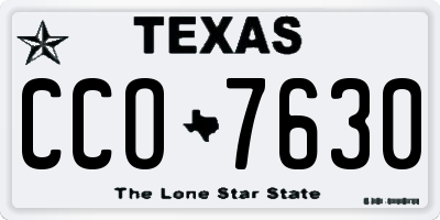 TX license plate CCO7630