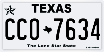 TX license plate CCO7634