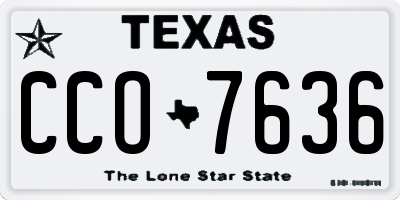 TX license plate CCO7636