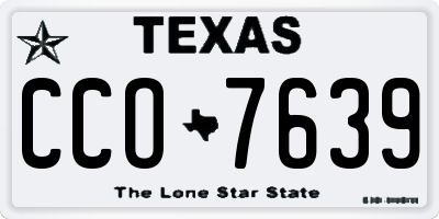 TX license plate CCO7639