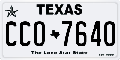 TX license plate CCO7640