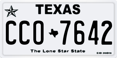 TX license plate CCO7642