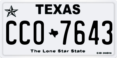 TX license plate CCO7643