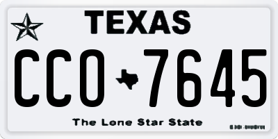 TX license plate CCO7645
