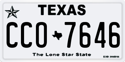 TX license plate CCO7646
