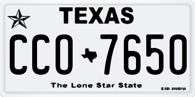 TX license plate CCO7650