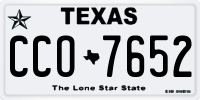 TX license plate CCO7652