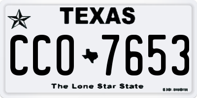 TX license plate CCO7653
