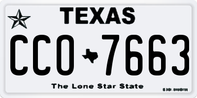 TX license plate CCO7663