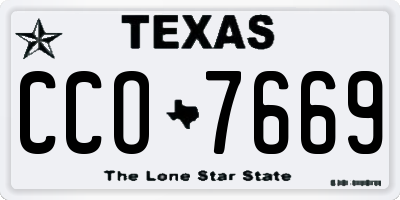 TX license plate CCO7669