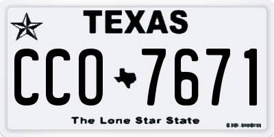 TX license plate CCO7671