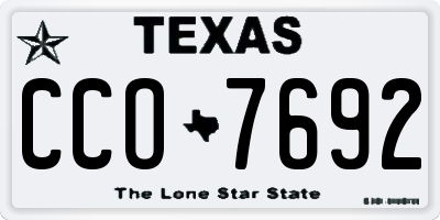 TX license plate CCO7692