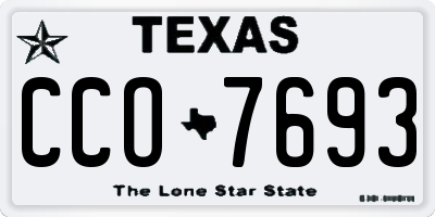 TX license plate CCO7693