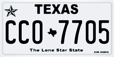 TX license plate CCO7705