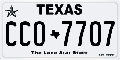 TX license plate CCO7707
